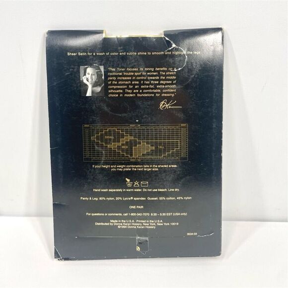 Donna Karan New York Toners Hosiery Pantyhose Palomino  Nude Sheer Satin Medium - Picture 2 of 2